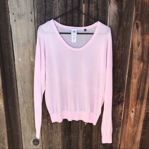 Cabi Gossamer Pullover Sweater in Light Baby Pink